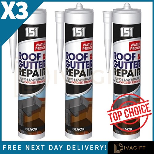 Black roof gutter - roof, sealant