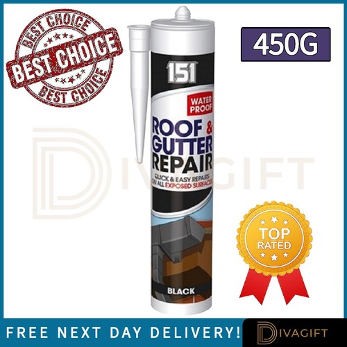 Black roof gutter leak - roof, sealant